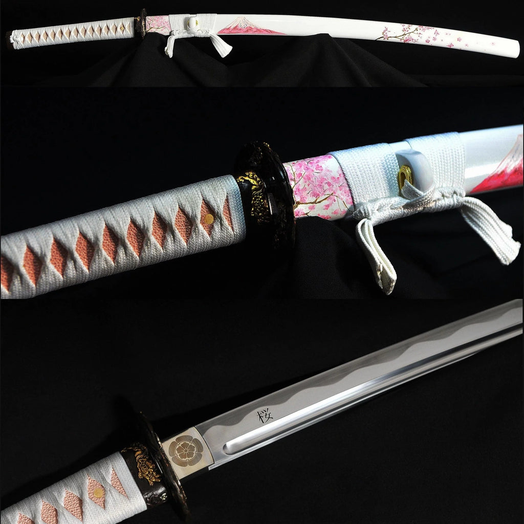 Sakura Hand Forged 9260 Spring Steel Japanese Samurai Sword Battle ...