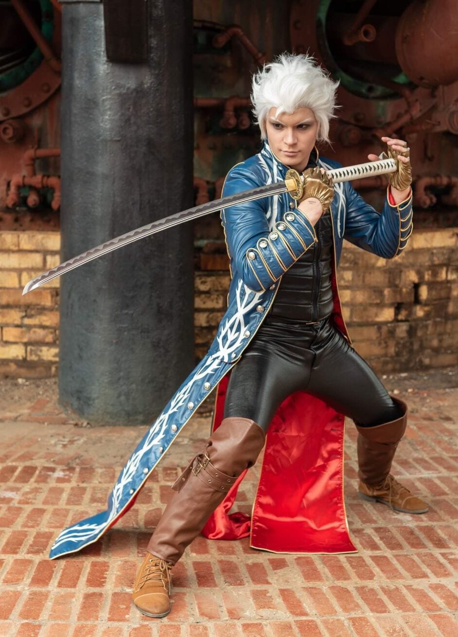 Finally got around to doing a Vergil photoshoot. The Yamato is actually a  real handmade katana! (yes it's sharp) : r/DevilMayCry