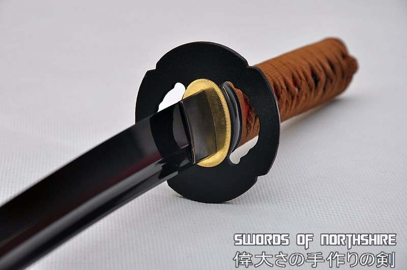 Hand Forged Japanese Wakizashi Sword Damascus Folded Steel Full Tang Sharp  - COOLKATANA