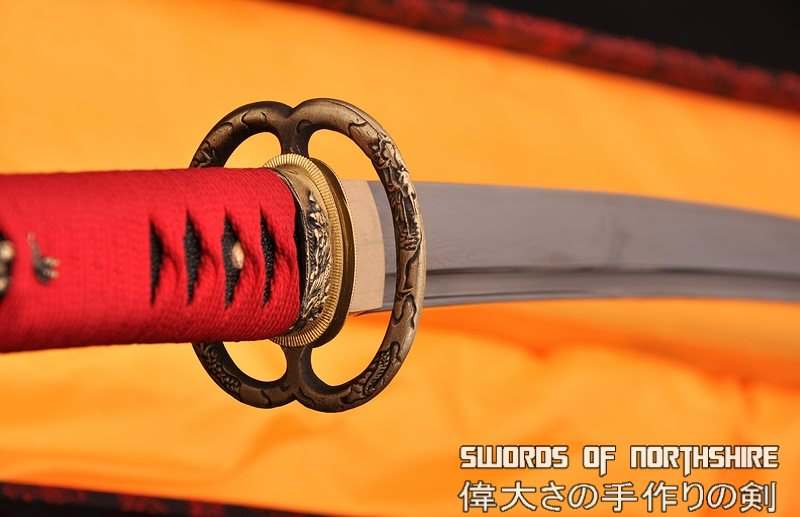 Hand Forged Folded Damascus Steel Blade Musashi Samurai Katana Sword 3372