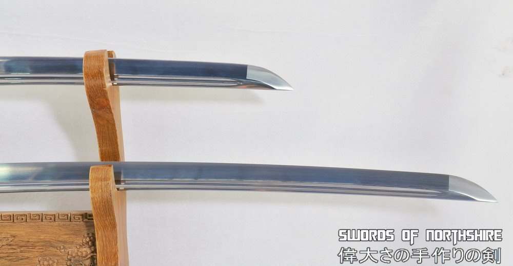 Hand Forged Folded Steel Katana & Wakizashi Blue Dragon Samurai 